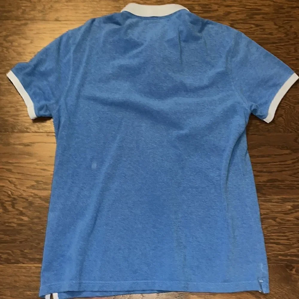 Rare Retro Blue Vintage Brasil Levis Golf Polo Tennis Shirt L vintage old school